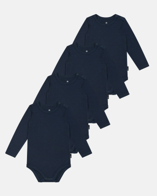 4-pack Bambus, Langarm body, Navy