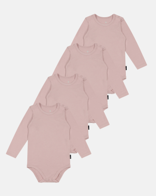 4-pack Bambus, Langarm body, Rose