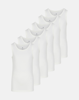 Bambus, Unterhemd, 6-pack, Weiß, Junge -JBS of Denmark Kids