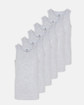 Bambus, Unterhemd, 6-pack, Grau, Junge -JBS of Denmark Kids