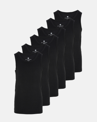 Bambus, Unterhemd, 6-pack, Schwarz, Junge