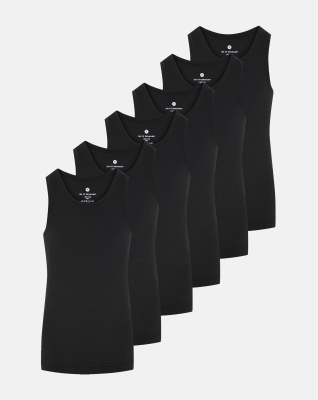 Bambus, Unterhemd, 6-pack, Schwarz, Mädchen