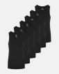 Bambus, Unterhemd, 6-pack, Schwarz, Mädchen - JBS of Denmark Kids