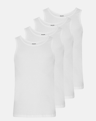 Bio-Baumwolle, Unterhemd Ripp, 4er-pack, Weiß