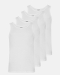 Bio-Baumwolle, Unterhemd Top Rib, 4-pack, Weiß -Resteröds