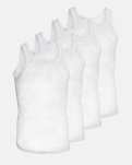 Bio-Baumwolle, Netz Unterhemd Top, 4-pack, Weiß -Resteröds
