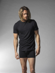 Bambusviskose, T-Shirt, 4er-pack, Schwarz