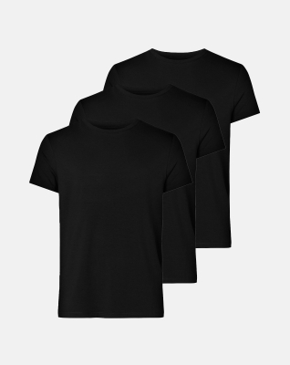 T-Shirt 3-pack, Bambusviskose, Schwarz