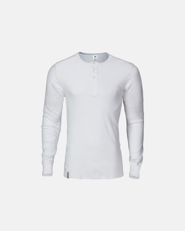 Langarmshirt "Grandad", Bio-Baumwolle, Weiß