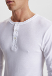 Langarmshirt "Grandad", Bio-Baumwolle, Weiß