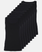Bio-Baumwolle | Unterhemd breiter Träger | 9-Pack | Schwarz - Decoy