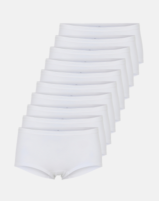 Bio-Baumwolle, Hipster Slip, 10-Pack, Weiß