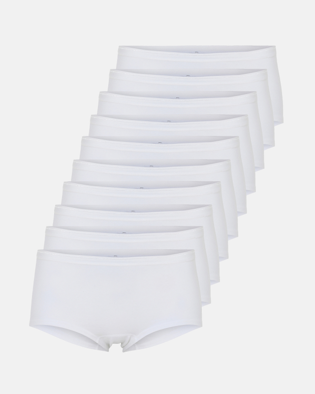 Bio-Baumwolle, Hipster Slip, 10-Pack, Weiß