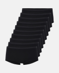 Bio-Baumwolle, Hipster Slip, 10-Pack, Schwarz