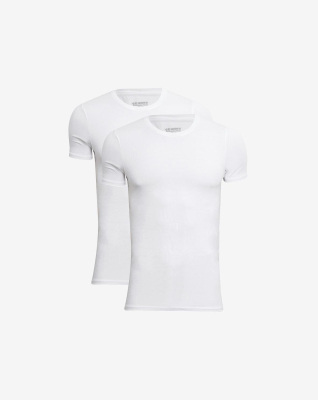 Bambus, T-Shirt o-neck, 2-Pack, Weiß