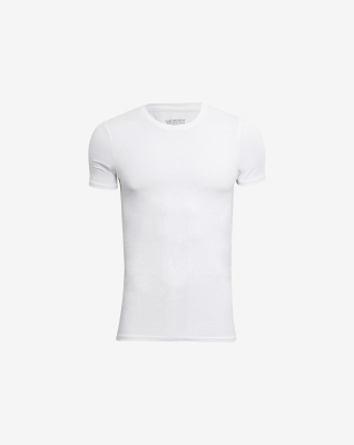 Bambus, T-Shirt o-neck, 2-Pack, Weiß