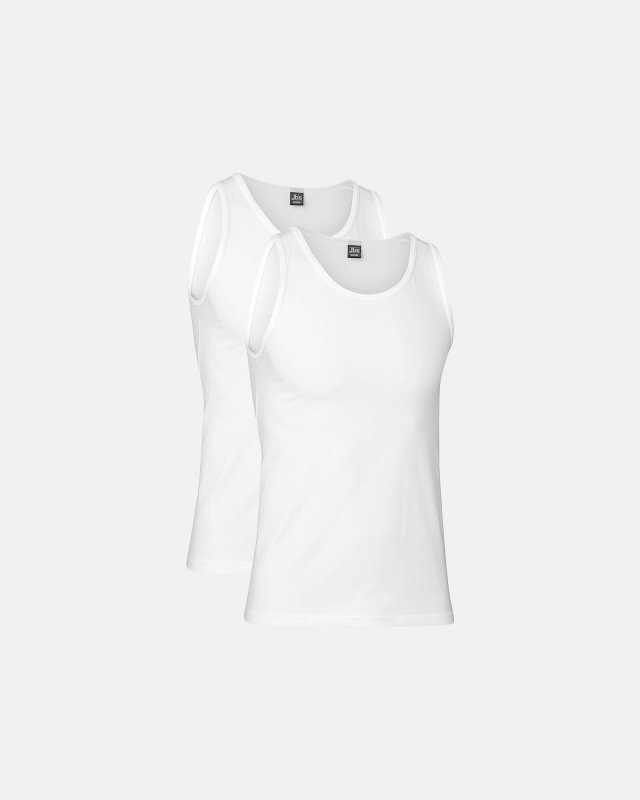 Bio-Baumwolle, Unterhemd Top, 2-pack, Weiß, GOTS -JBS