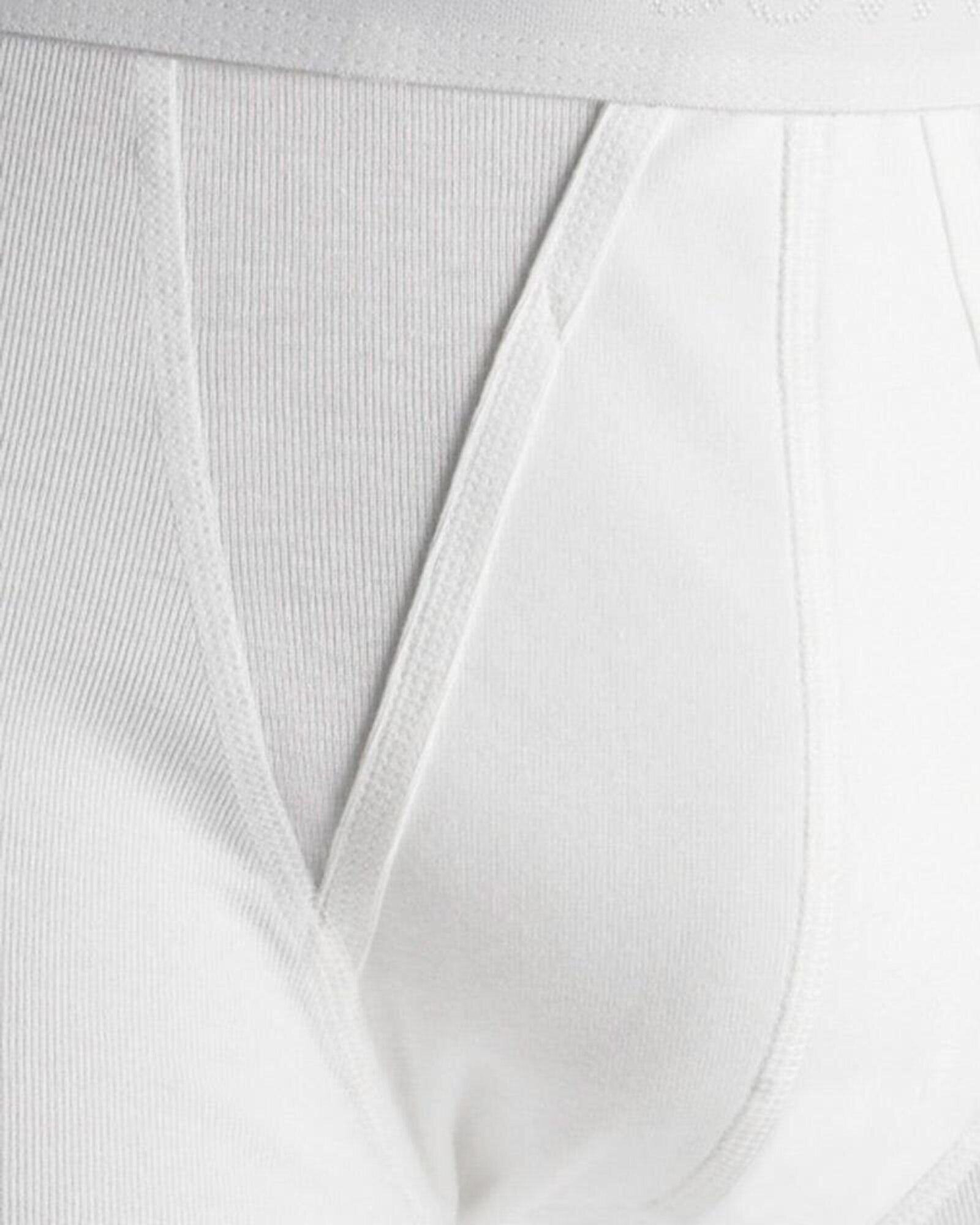 Bio-Baumwolle, Boxershorts mit Schlitz "Rib", Weiß -Dovre Bio-Baumwolle, Boxershorts mit Schlitz "Rib", Weiß -Dovre