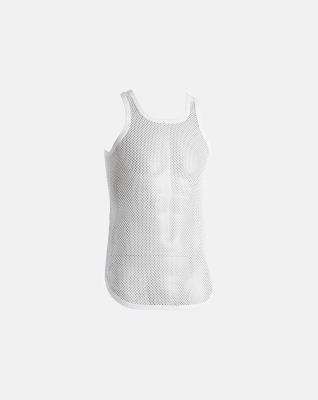 Tanktop Mesh, Bio-Baumwolle, Weiß