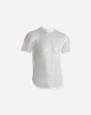 Bio-Baumwolle, Mesh t-shirt, Weiß -Dovre
