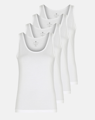 Bambusviskose, Tanktop, 4-Pack, Weiß