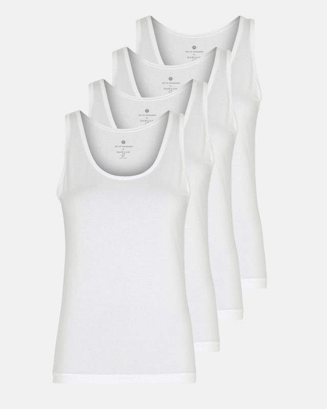 Bambusviskose, Tanktop, 4-Pack, Weiß
