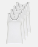 Bambusviskose, Tanktop, 4-Pack, Weiß