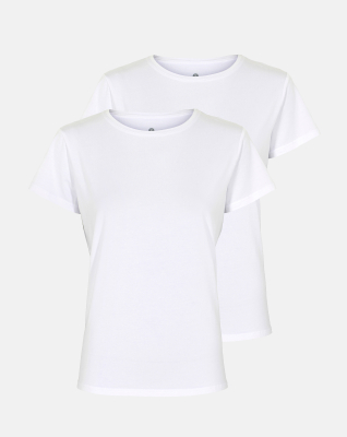 Bambusviskose, T-Shirt, 2-pack, Weiß