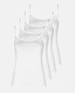 Bambusviskose | Top schmaler Träger | 4-Pack | Weiß - JBS of Denmark Women