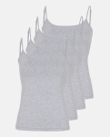 Bambusviskose, Top schmaler Träger, 4-Pack, Grau