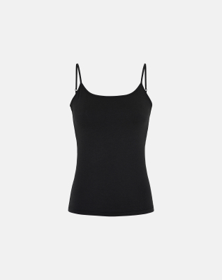 Bambusviskose, Top schmaler Träger, 4-Pack, Schwarz