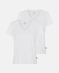 Bambusviskose | T-Shirt v-neck | 2-pack | Weiss - JBS of Denmark Women