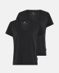 Bambusviskose | T-Shirt v-neck | 2-pack | Schwarz - JBS of Denmark Women