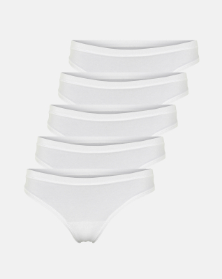 Bambusviskose, String, 5-pack, Weiß