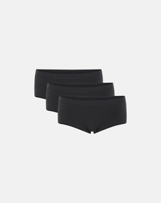 Bio-Baumwolle, Hipster, 3-pack, Schwarz, Mädchen