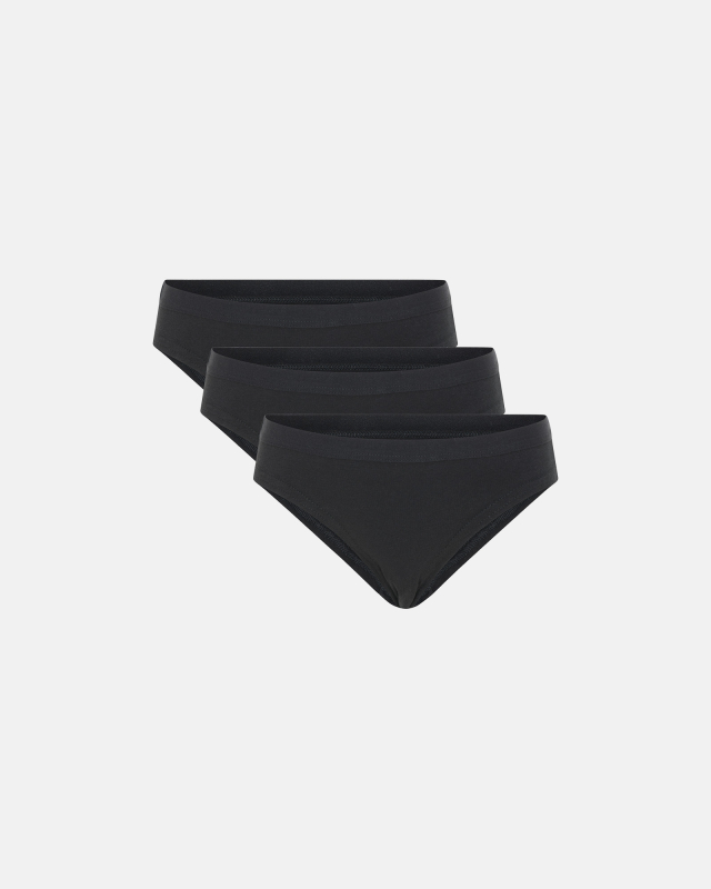 Bio-Baumwolle, Tai Pantie, 3-pack, Schwarz, Mädchen