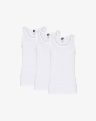 Bio-Baumwolle, Unterhemd Top, 3-pack, Weiß -Claudio