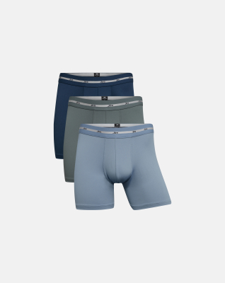 Recyceltes Polyester, Boxershorts, 3er-Pack, Blau, Grau, Hellblau -JBS