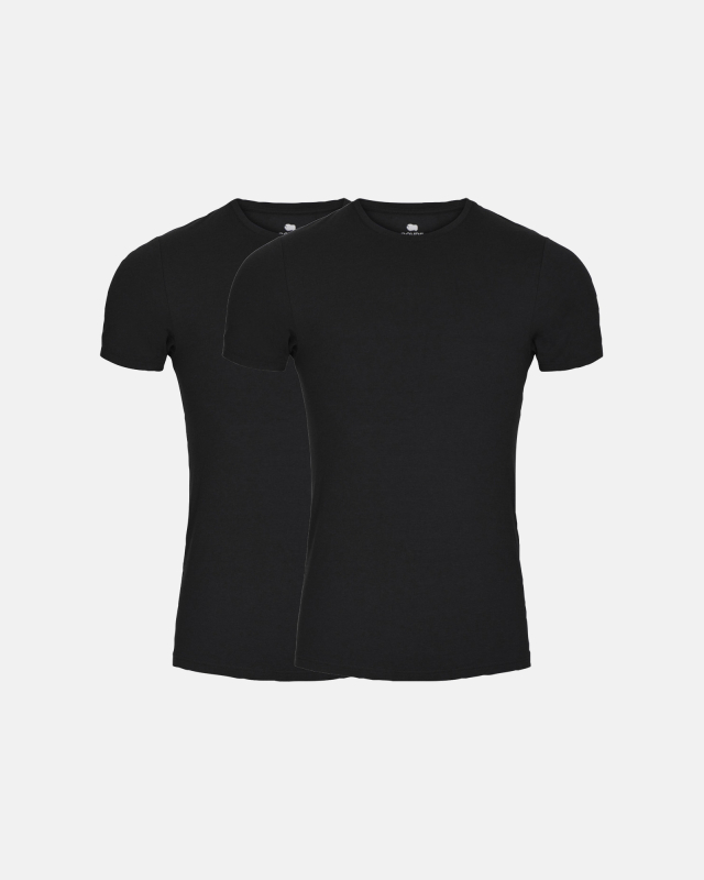 Bambus, T-Shirt, 2-pack, Schwarz -Dovre