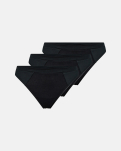 Bio-Bambusviskose, String, 3-pack, Schwarz