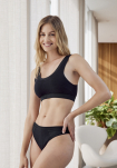 Bio-Bambusviskose, String, 3-pack, Schwarz