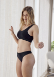Bio-Bambusviskose, String, 3-pack, Schwarz
