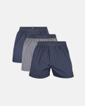 Bio-Baumwolle, Boxershorts, 3-Pack, Mehrfarbig marine Druck -JBS