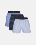 Bio-Baumwolle, Boxershorts, 3-Pack, Mehrfarbig Blau Karo -JBS