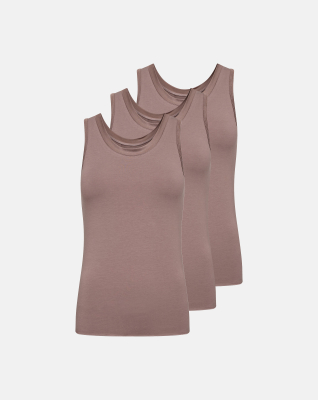 Bio-Bambusviskose, Tanktop, 3-pack, Rose