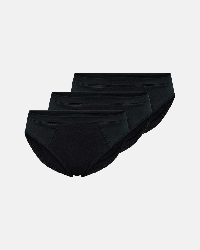 Bio-Bambusviskose, Tai, 3-pack, Schwarz