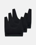 Bio Bambusviskose, 3-pack BH-Top, Schwarz -JBS of Denmark Women