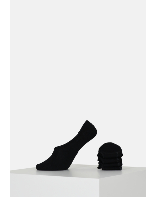 Bambus, No show Socken, 5-pack, Schwarz -Resteröds