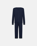 Bambus-Viskose, Pyjama-Set mit Spitze, Marine