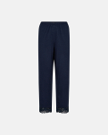 Bambus-Viskose, Pyjama-Set mit Spitze, Marine -Decoy